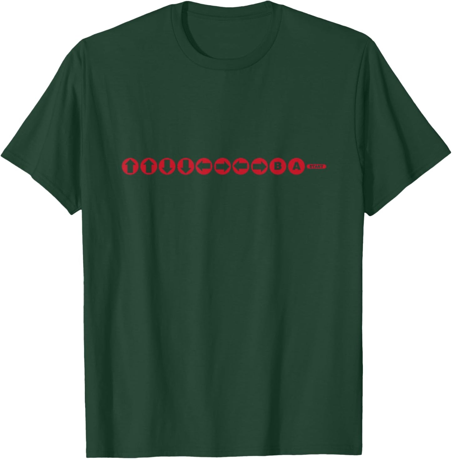 Contra Cheat Code Gamer Lover Up Down Select Start T-Shirt - T-Shirt | Forest