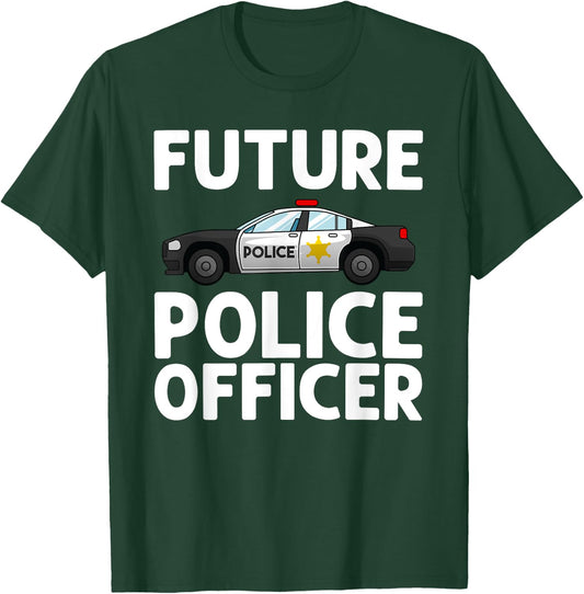 Future Police Officer Art Women Kids Boys Cop Police T-Shirt - T-Shirt | Forest