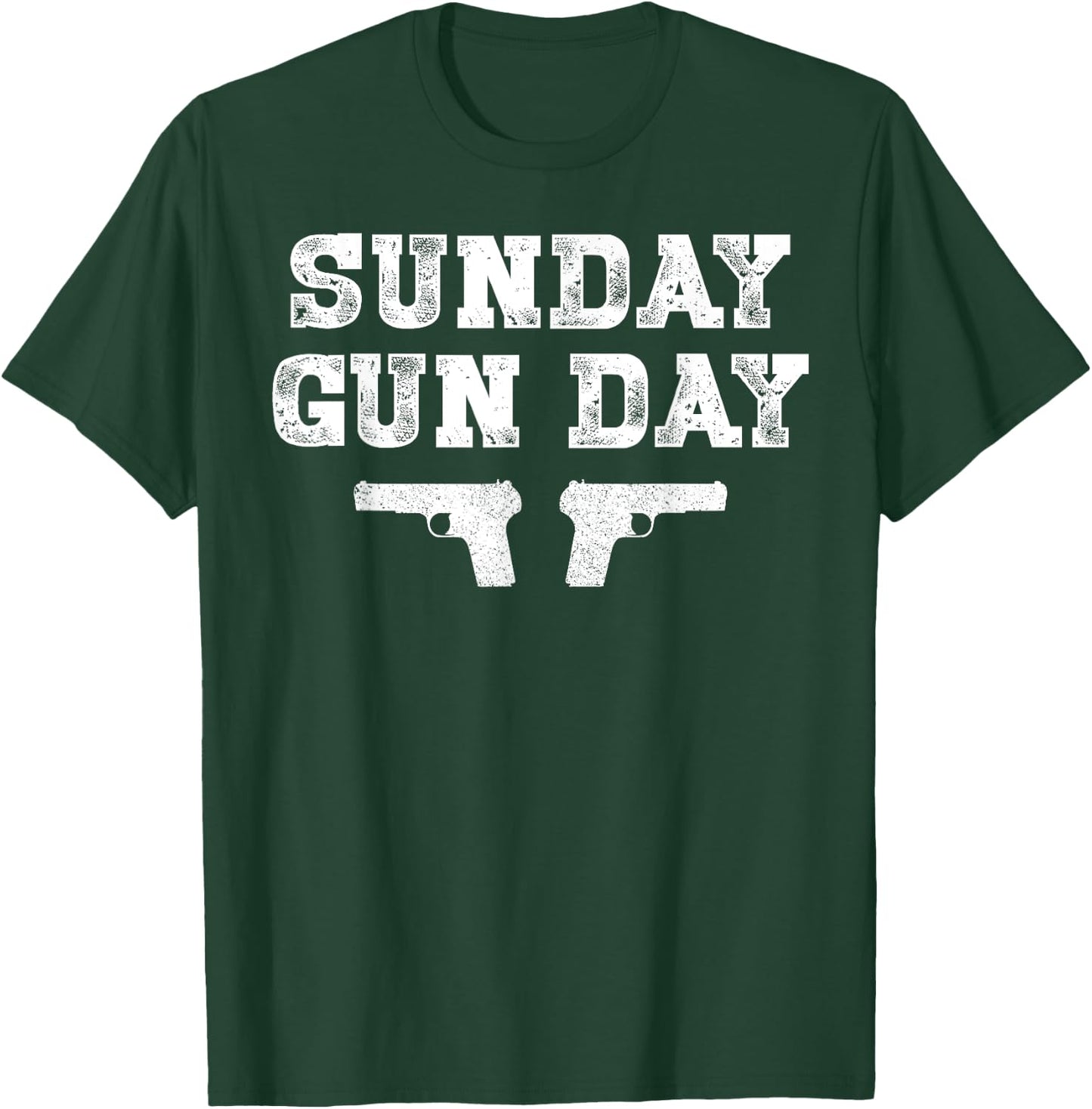 Sunday Gunday Gun Owner Shooting Shirt Funny Gift T-Shirt - T-Shirt | Forest