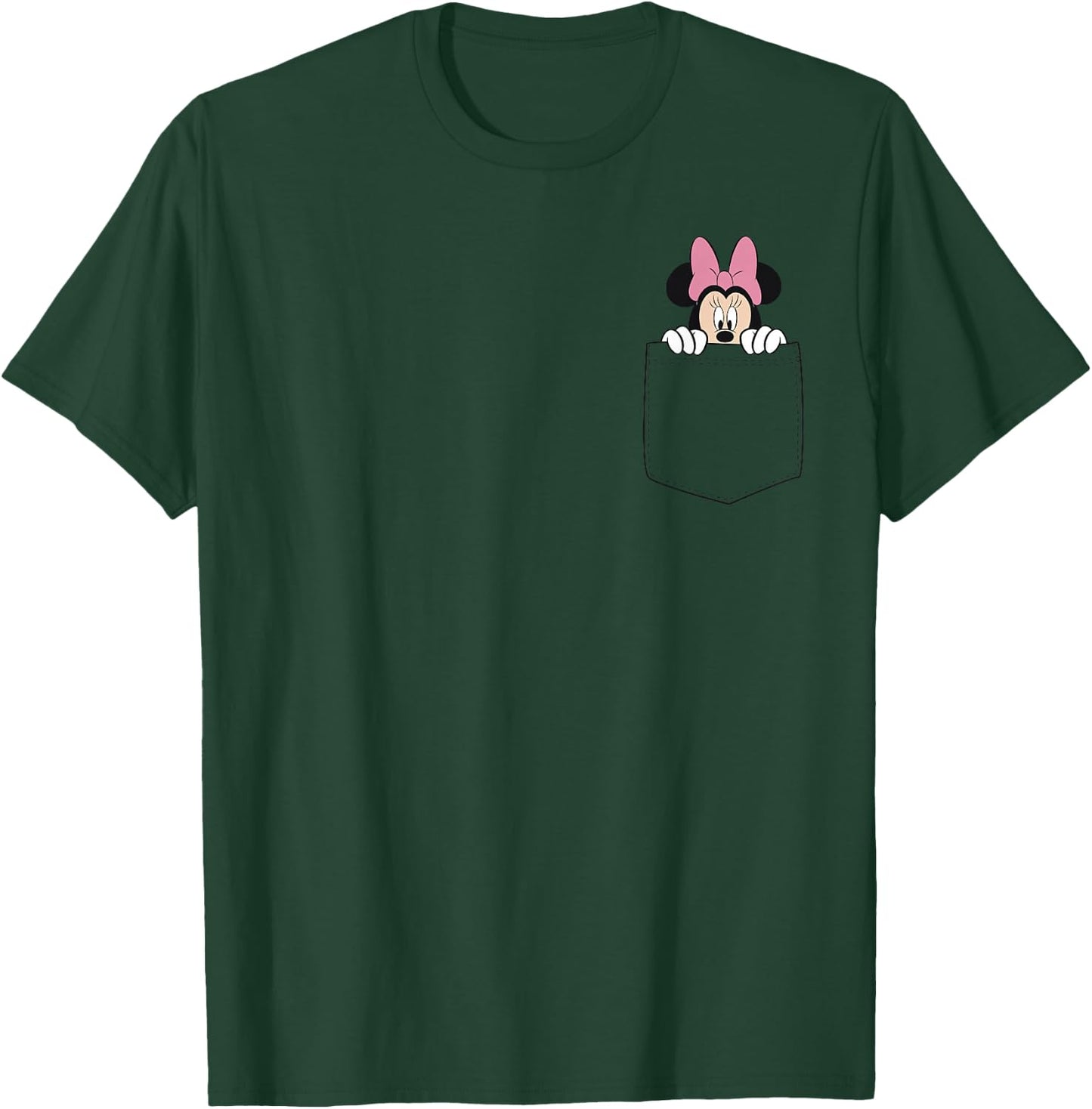 Black Disney Minnie Mouse Classic Fit - , Short Sleeve, Casual Polyester & Cotton T-Shirt - T-Shirt | Forest