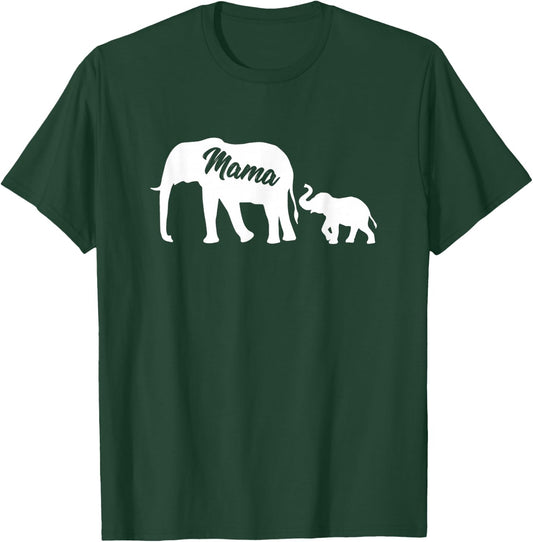 Elephant Mama With Baby Mother's Day Mom Gift T-Shirt - T-Shirt | Forest
