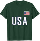 USA Flag Softball Pocket Team Jersey Gift Top T-Shirt - T-Shirt | Forest