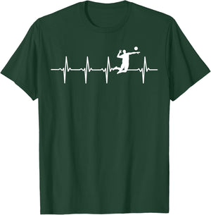 Volleyball Heartbeat - Volleyball Player T-Shirt - T-Shirt | Forest