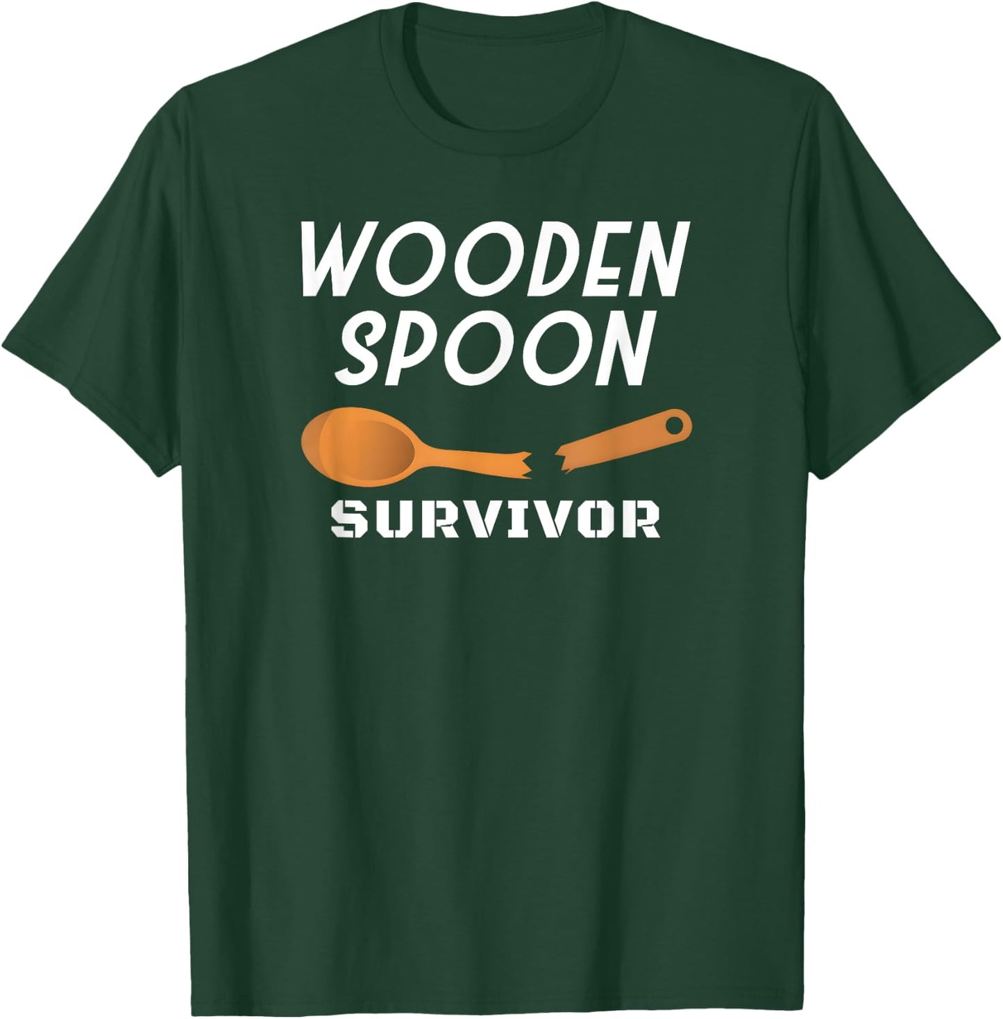 Wooden Spoon Survivor Mom's Humor Retro Design T-Shirt - T-Shirt | Forest