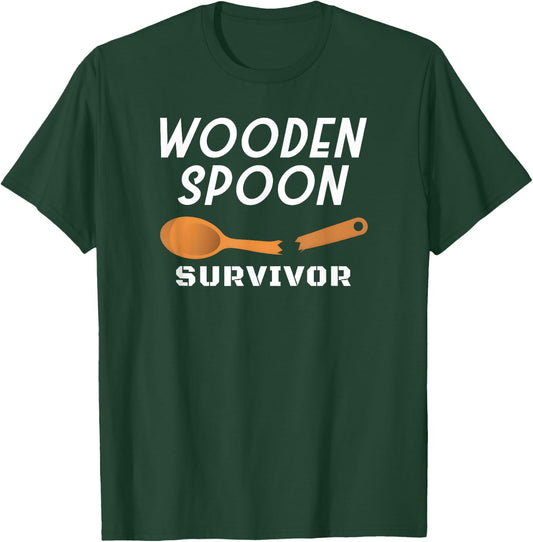 Wooden Spoon Survivor Mom's Humor Retro Design T-Shirt - T-Shirt | Forest
