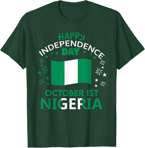 Nigeria 65th Independence Day Nigerian Pride Nigeria Flag T-Shirt - T-Shirt | Forest