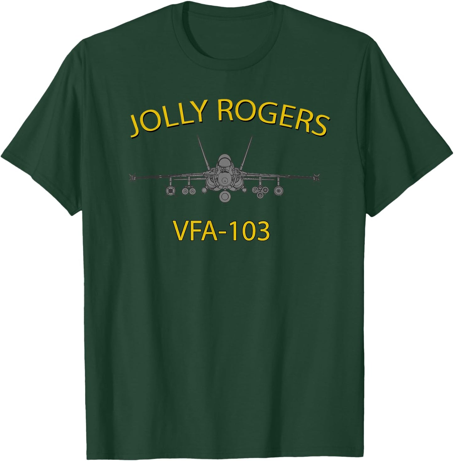 VFA-103 "Jolly Rogers" Squadron F-18 Super Hornet T-Shirt - T-Shirt | Forest