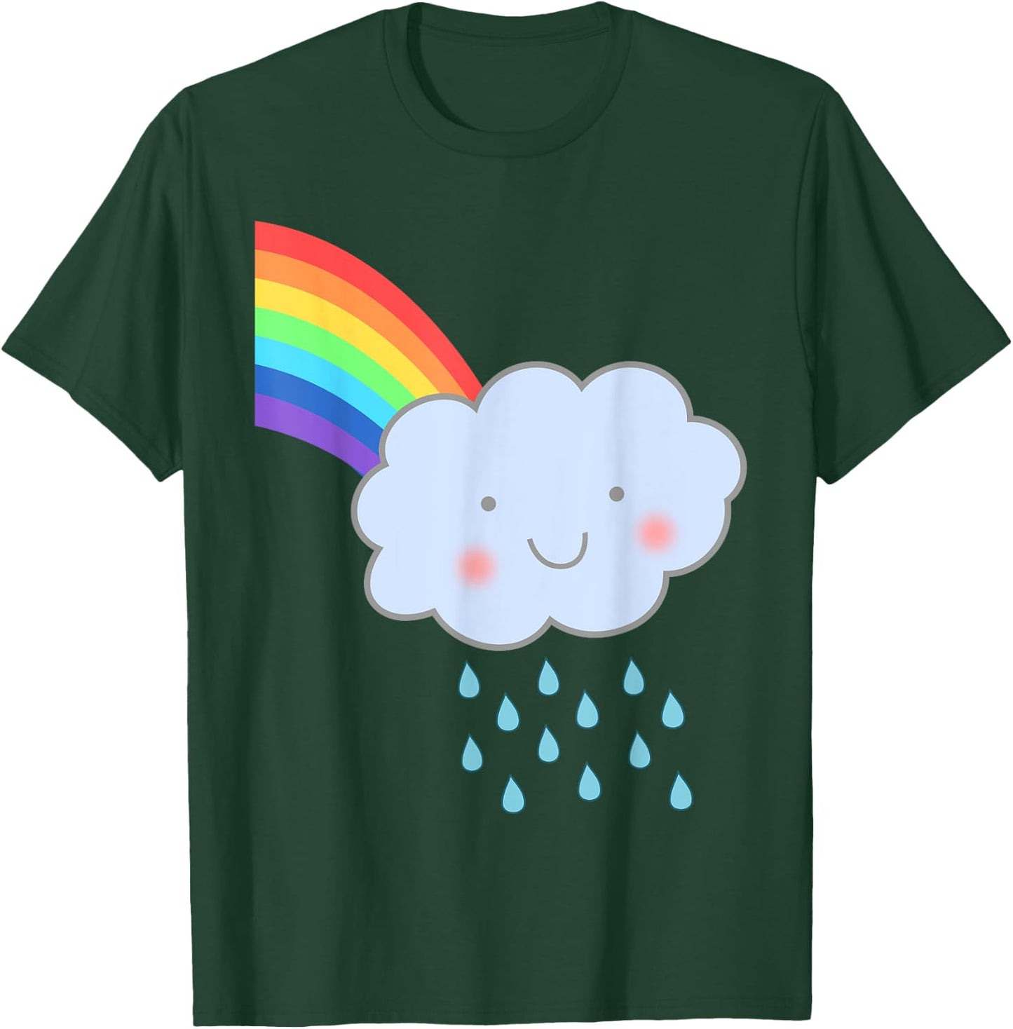Cute Happy Rain Cloud Rainbow Kids T-Shirt - T-Shirt | Forest