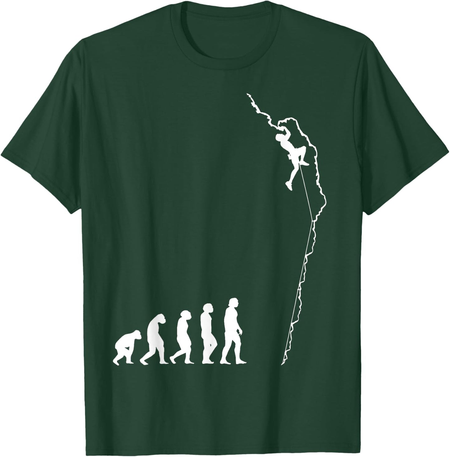 Climbing Evolution - Fun Bouldering Rock Climber T-Shirt - T-Shirt | Forest
