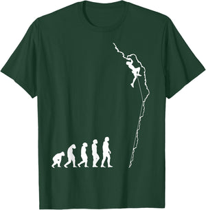 Climbing Evolution - Fun Bouldering Rock Climber T-Shirt - T-Shirt | Forest