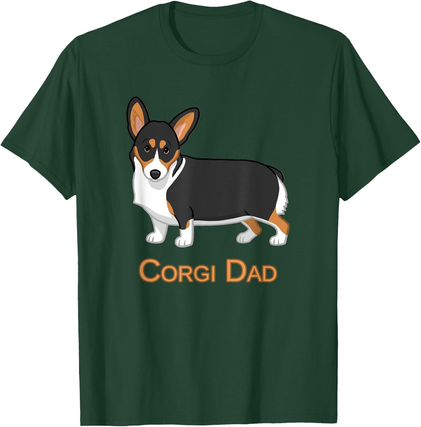 Cute Black Tricolor Pembroke Corgi Dad Dog Lovers T-Shirt - T-Shirt | Forest