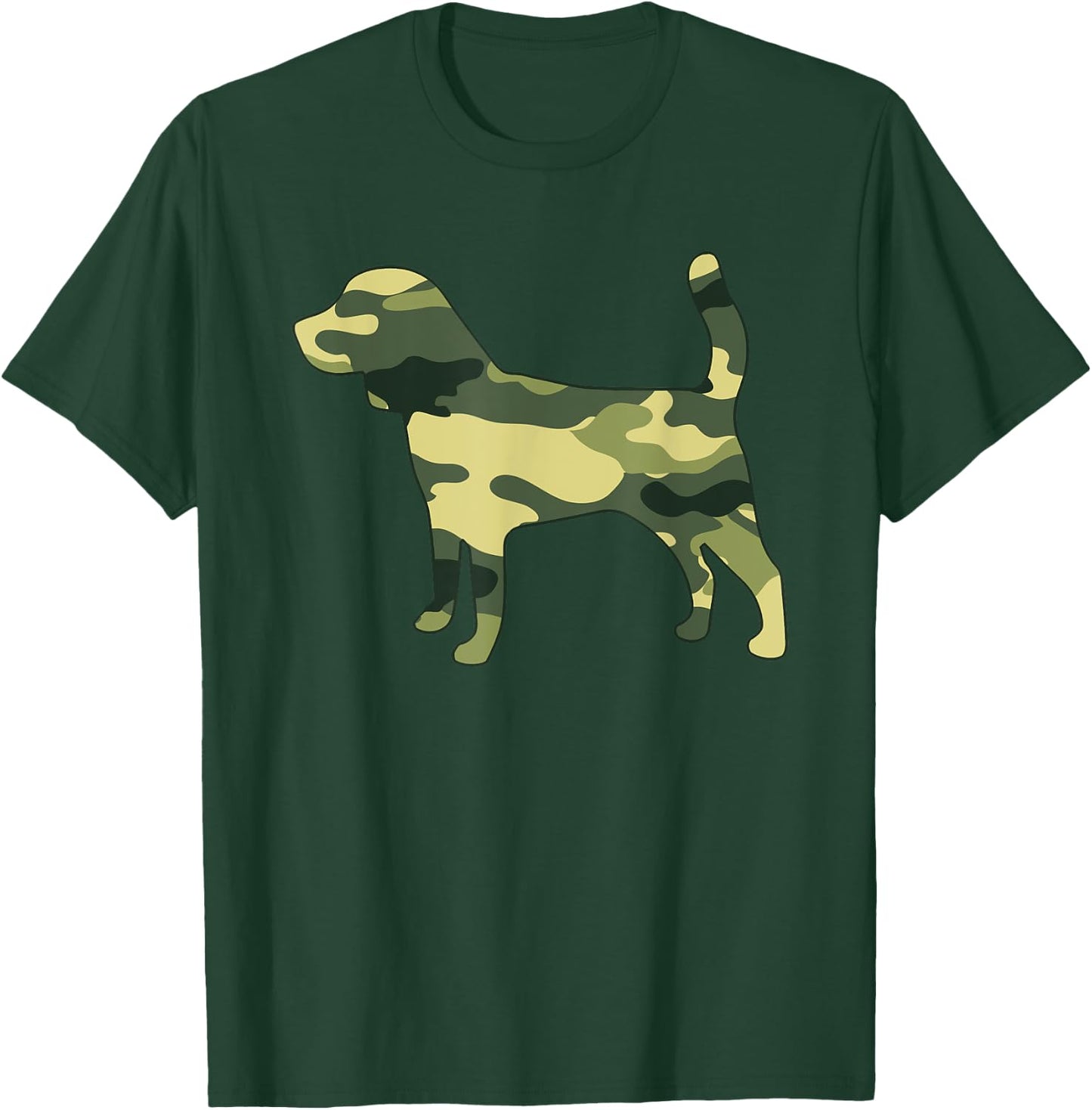 Military Beagle Camo Men Print US Puppy Dog Pet Veteran Gift T-Shirt - T-Shirt | Forest