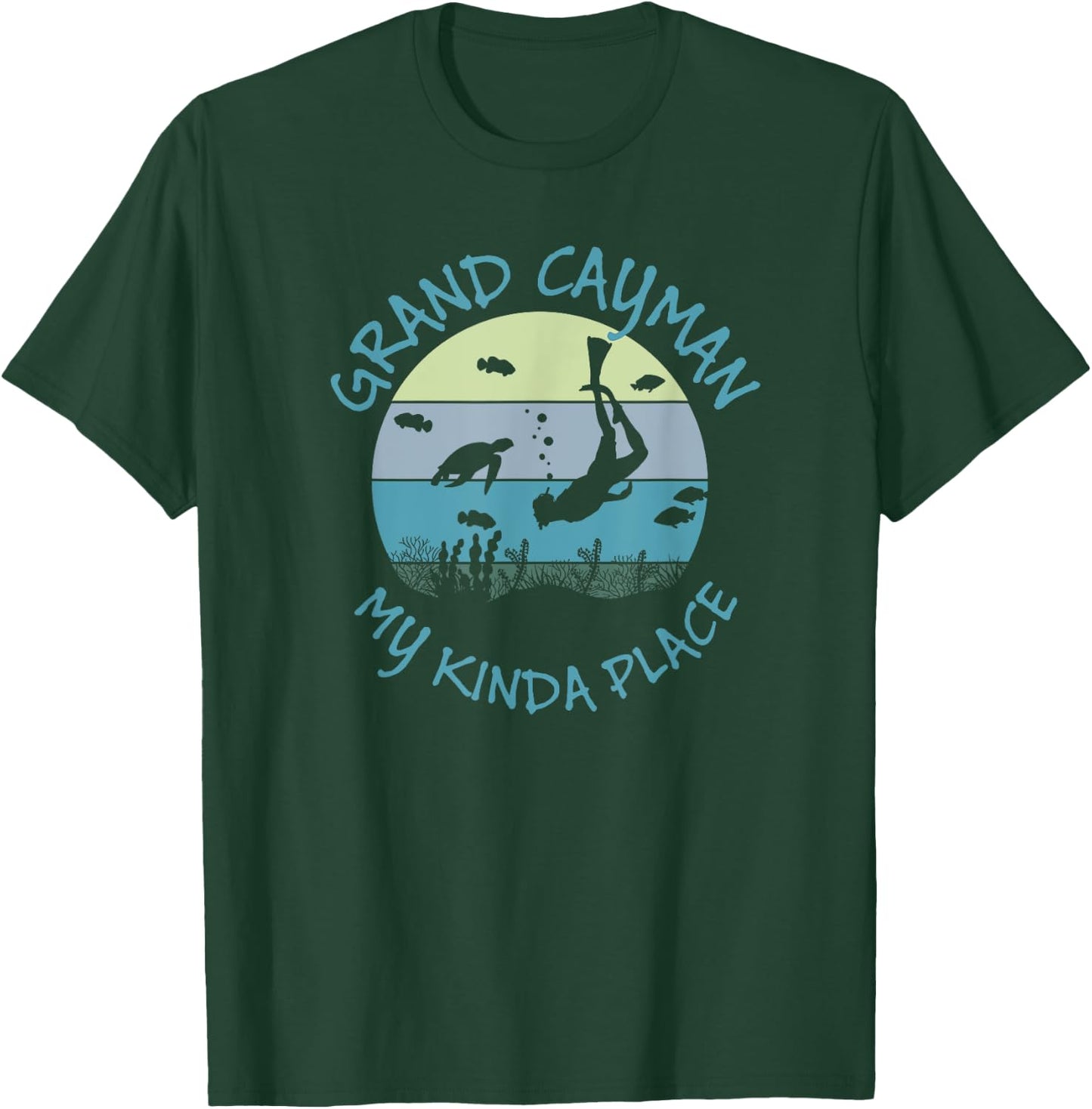Grand Cayman Vintage Summer Vacation Diving And Scuba Gift T-Shirt - T-Shirt | Forest