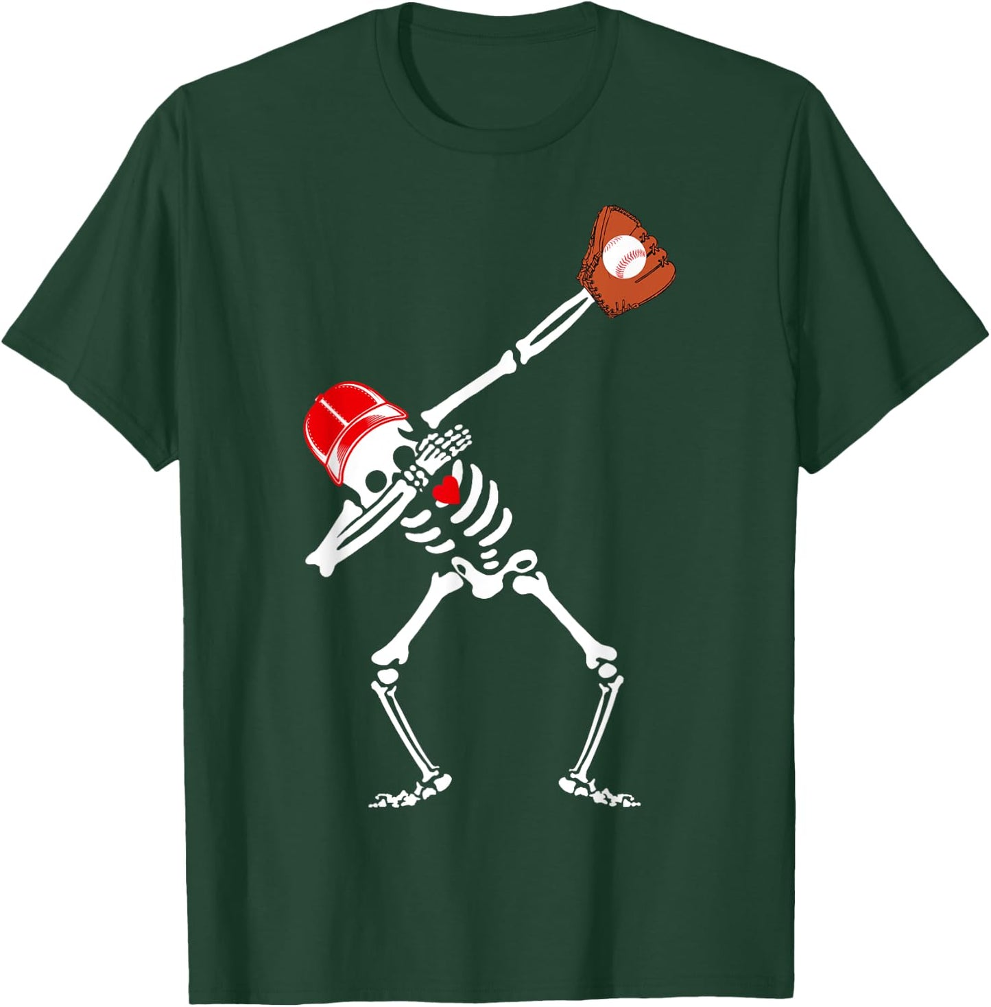 Dabbing Skeleton Baseball Halloween Boys Kids Men Funny T-Shirt - T-Shirt | Forest