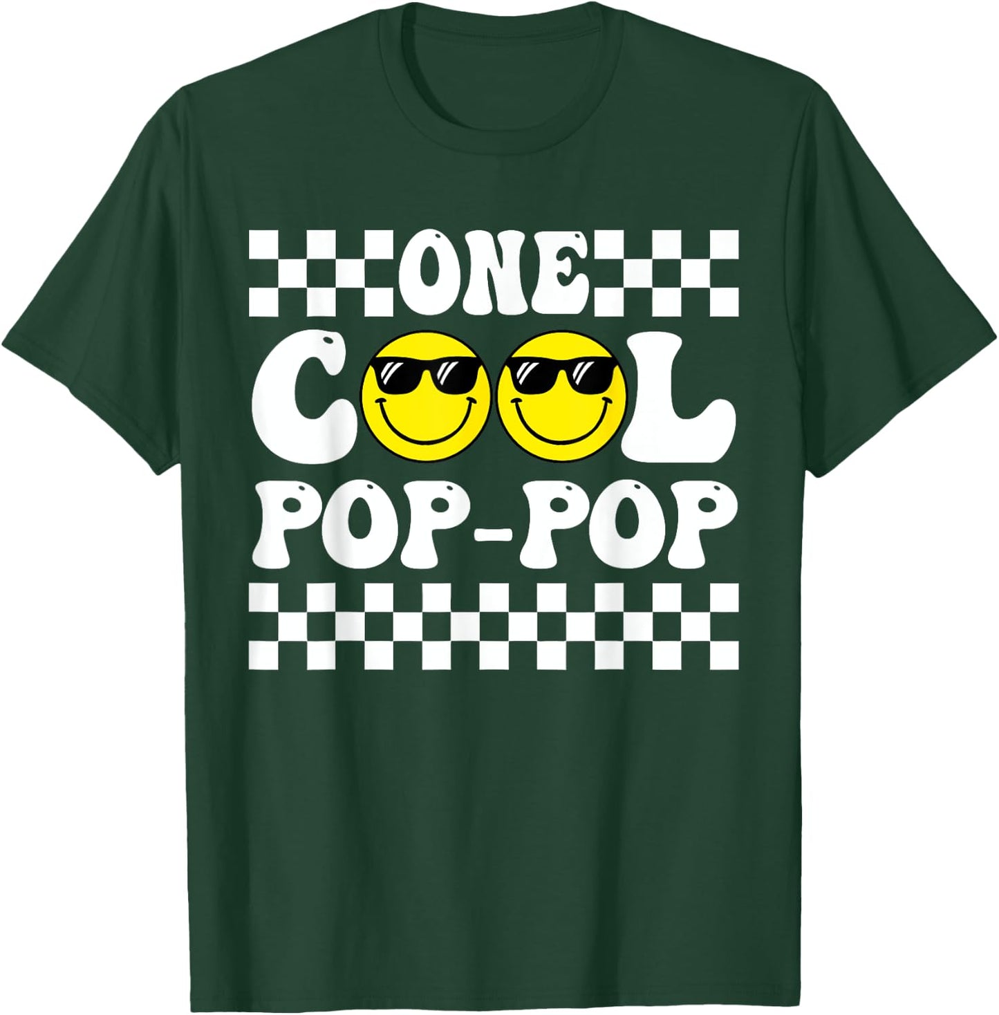 One Happy Dude 1st Birthday One Cool Pop Pop Family Matching T-Shirt - T-Shirt | Forest