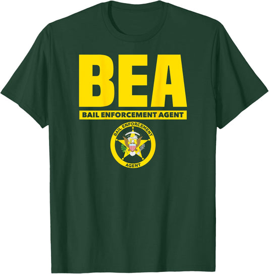Bail Enforcement Agent Badge Fugitive Bounty Hunters T-Shirt - T-Shirt | Forest