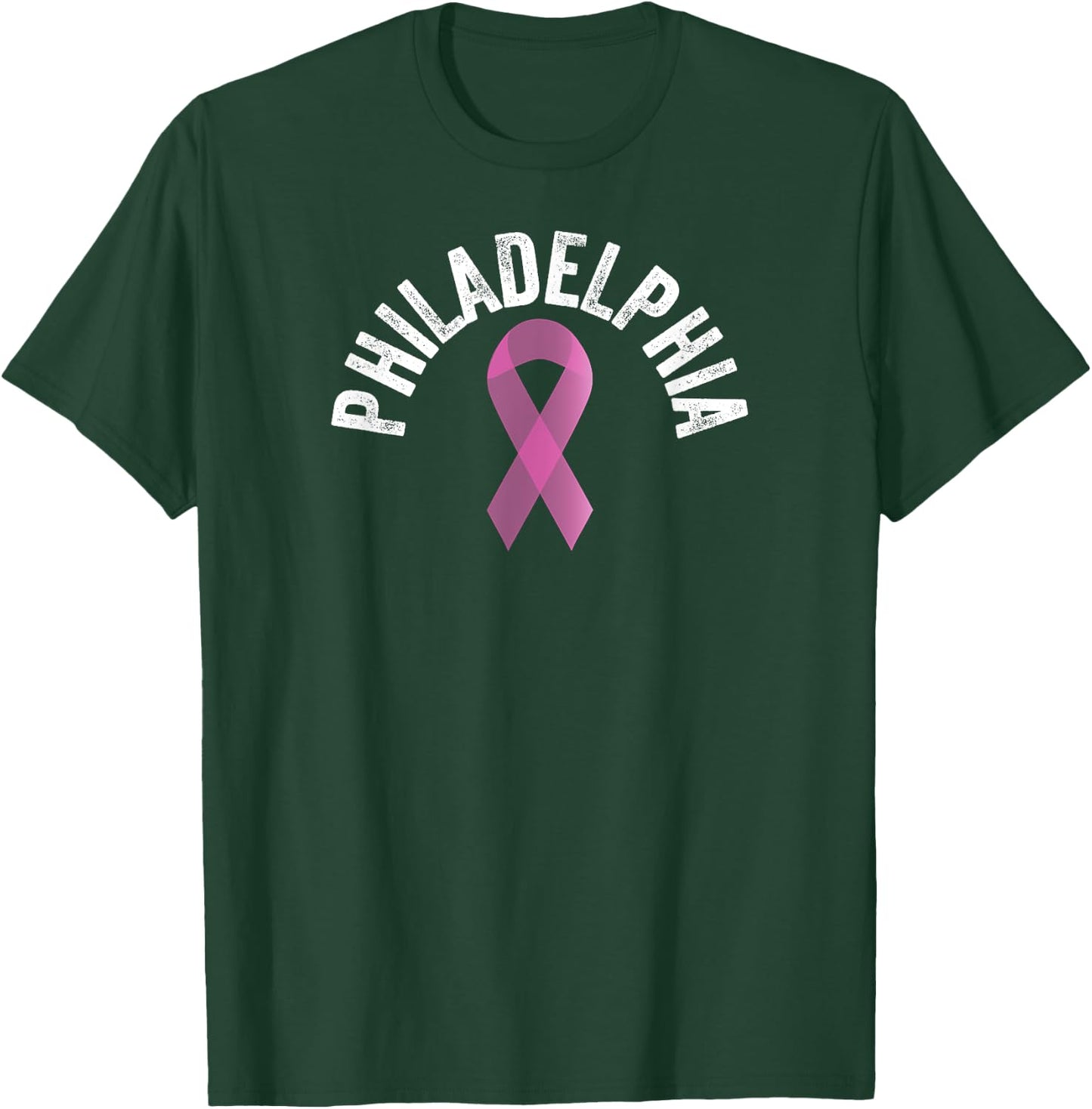 Philadelphia Pink | Pink Breast Cancer Awareness Pink Ribbon T-Shirt - T-Shirt | Forest