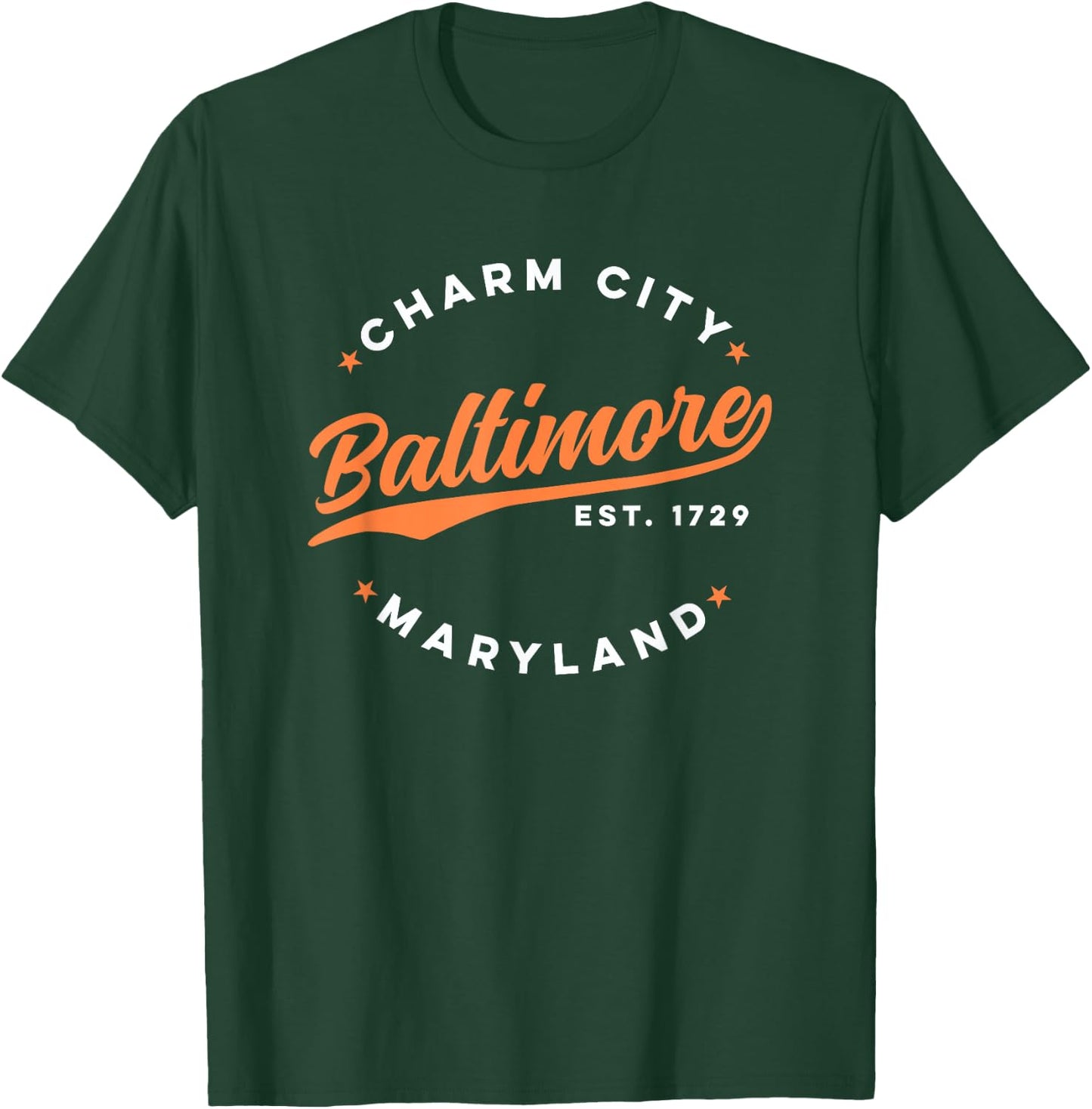 Vintage Baltimore Charm City Maryland Red White Text T-Shirt - T-Shirt | Forest
