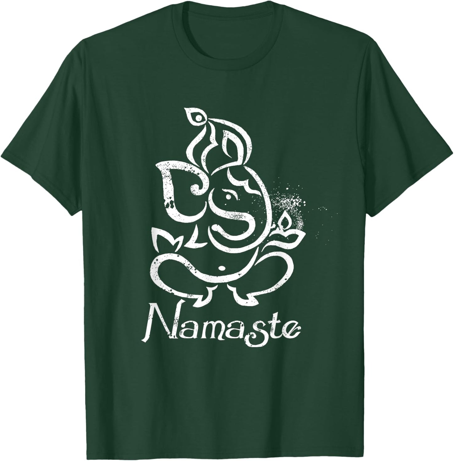 Namaste Ganesh Yoga with Vintage Indian Elephant Design T-Shirt - T-Shirt | Forest