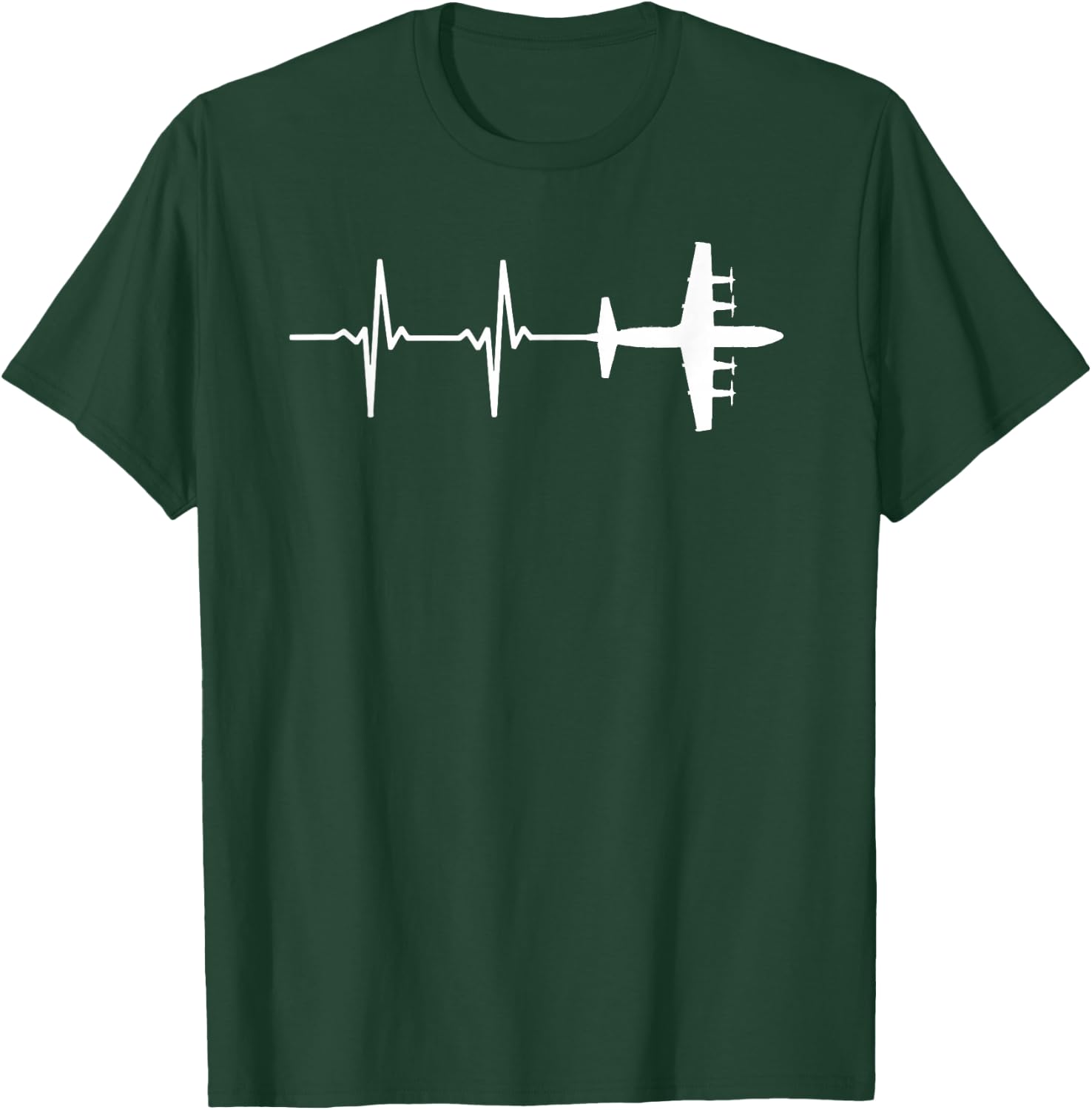 EKG Heartbeat P-3 Orion Military Plane Shirt T-Shirt - T-Shirt | Forest