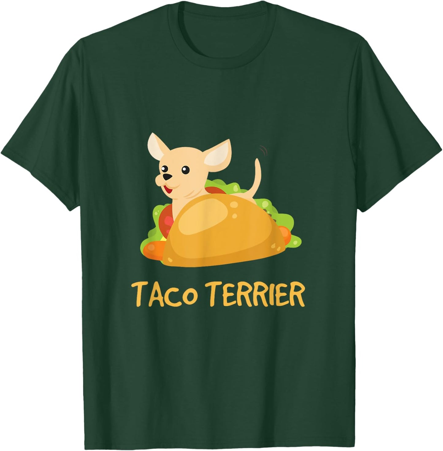 Taco Terrier - Funny Taco Dog Pun Women Kids T-Shirt - T-Shirt | Forest