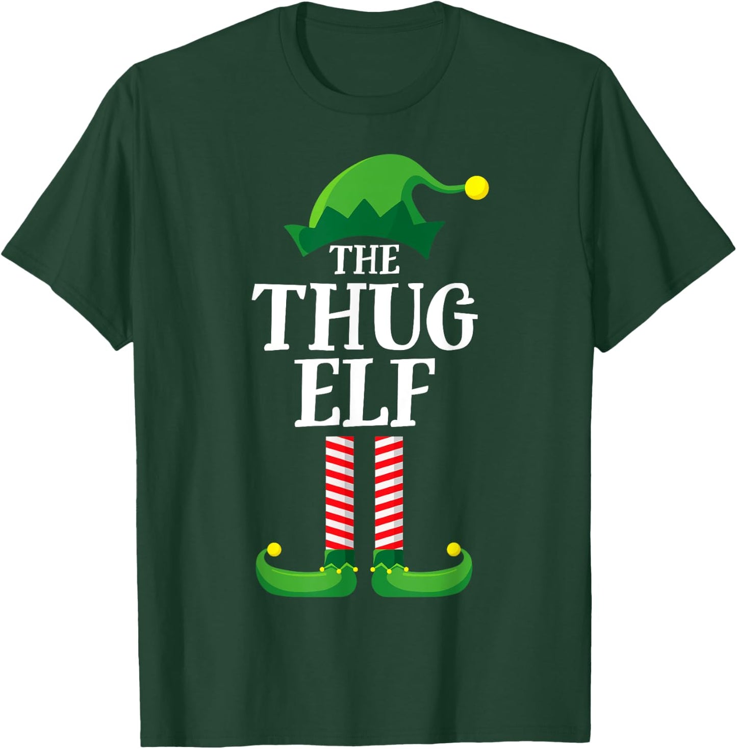 Thug Elf Matching Family Group Christmas Party Pyjamas T-Shirt - T-Shirt | Forest