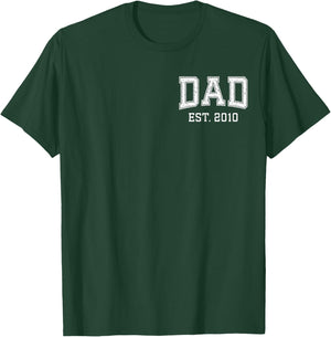 Dad Est 2010 Custom Dad Personalized Fathers Day Customized T-Shirt - T-Shirt | Forest