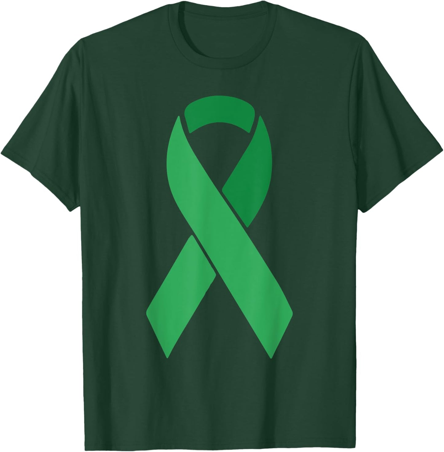 Green Ribbon Scoliosis Mental Health Awareness T-Shirt - T-Shirt | Forest