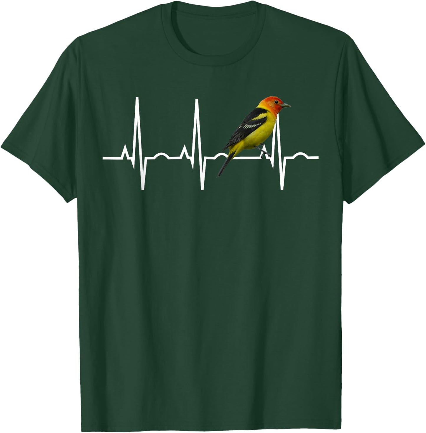 Western Tanager Shirt Songbird Heartbeat Birder Gift T-Shirt - T-Shirt | Forest