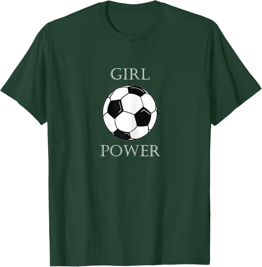 Girl Power Soccer Sports Design T-Shirt - T-Shirt | Forest