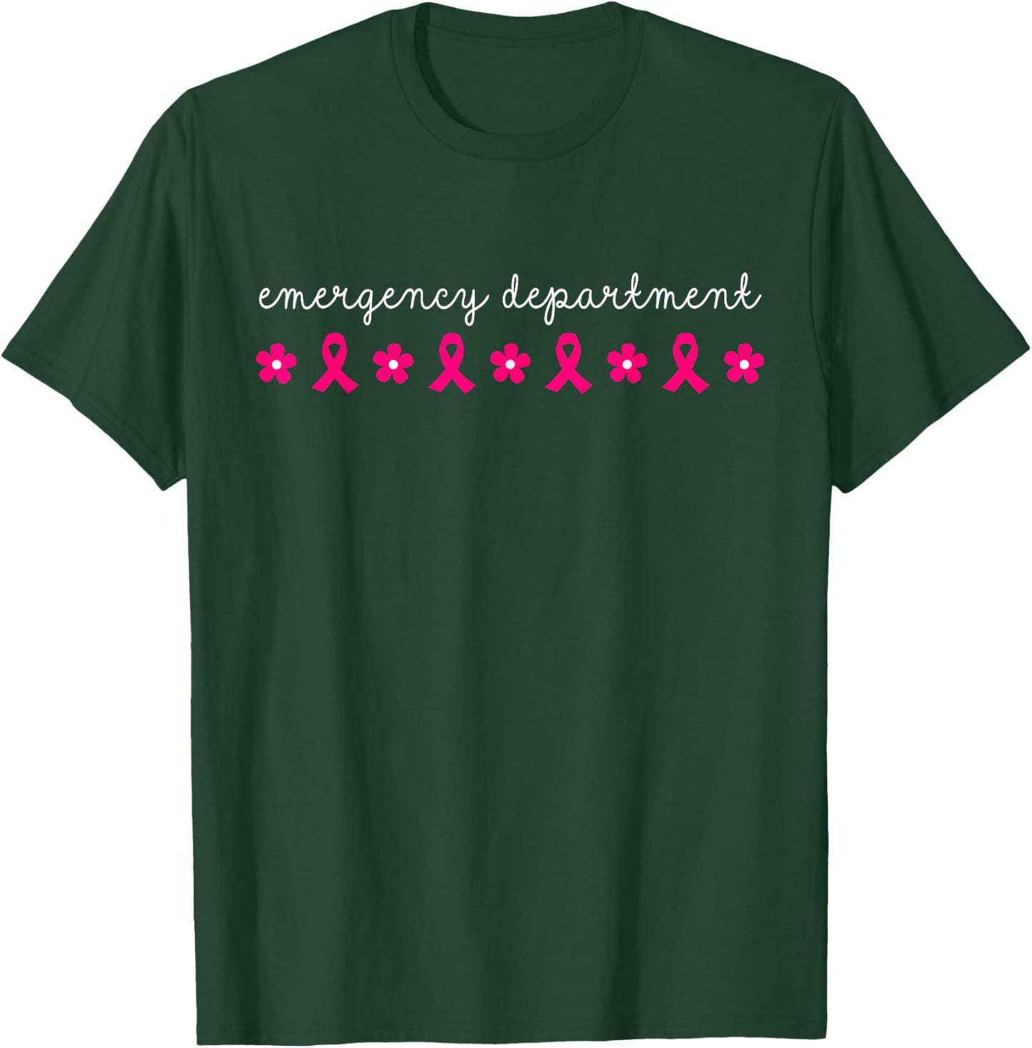 Emergency Department Emergency Room Nurse Breast Cancer T-Shirt - T-Shirt | Forest