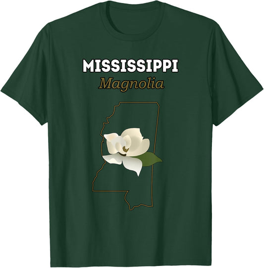MISSISSIPPI MAGNOLIA Flower, Gift T Shirt T-Shirt - T-Shirt | Forest