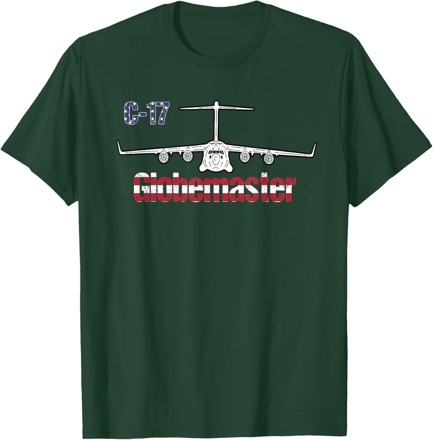 C17 Globemaster: Air Force Pilot Gifts American Flag Women Kids Men T-Shirt - T-Shirt | Forest