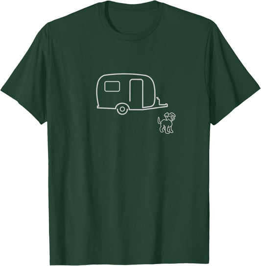 Fiberglass Egg Travel Trailer Boler Casita Scamp Camper Dog T-Shirt - T-Shirt | Forest