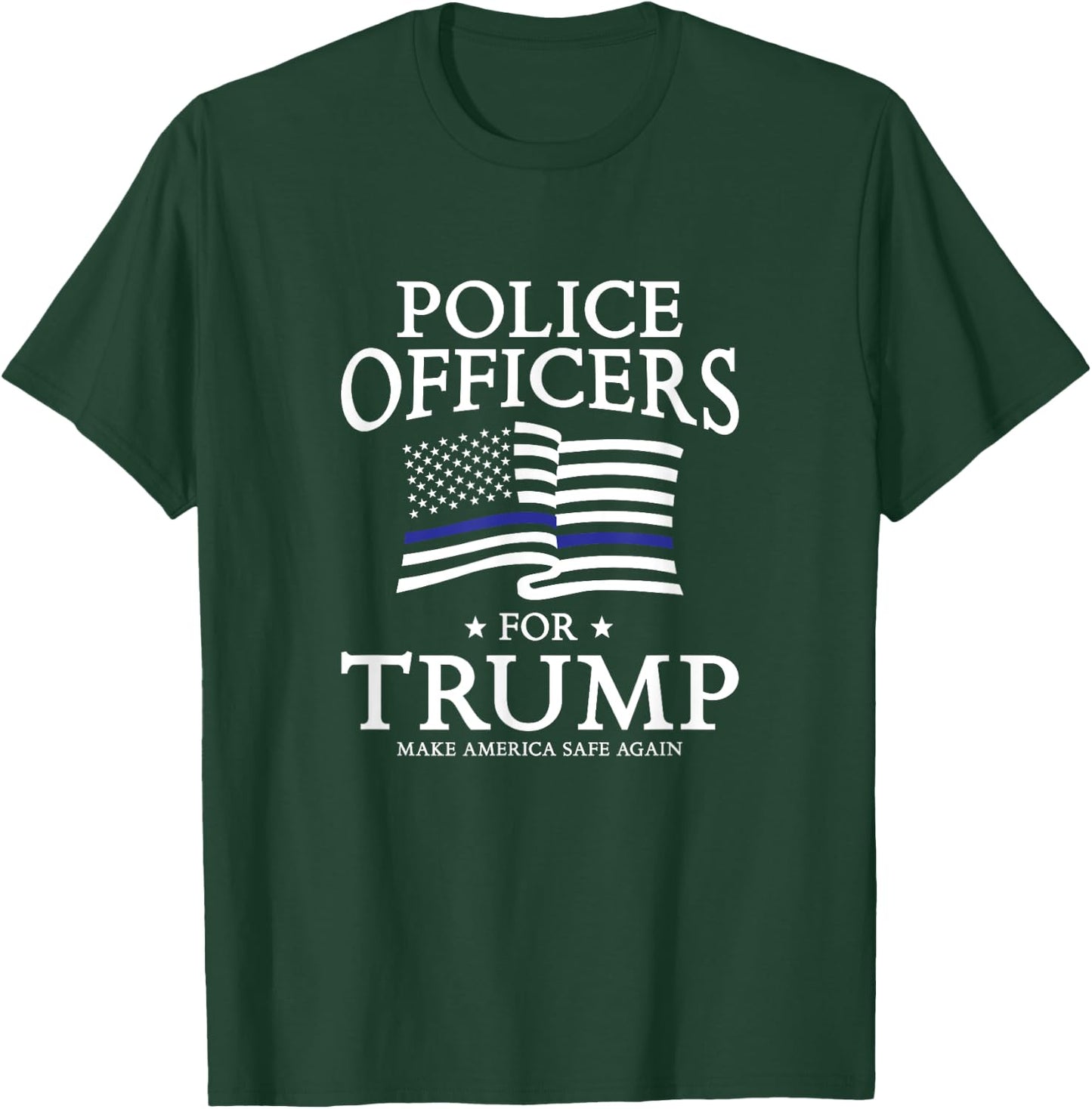 Police Officers for Trump Thin Blue Line Flag T-Shirt - T-Shirt | Forest