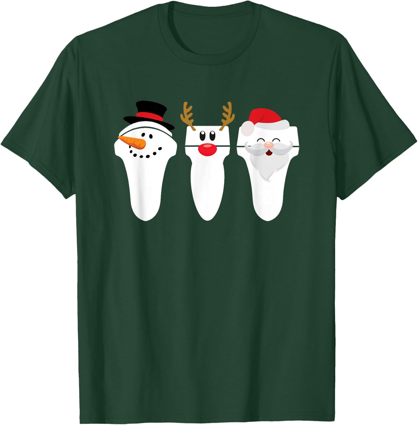 Sonograph Christmas Santa Snowman Reindeer T-Shirt - T-Shirt | Forest