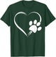 Dog Paw Print Heart Shirt Dog Lover Owner Gift Mom & Dad T-Shirt - T-Shirt | Forest