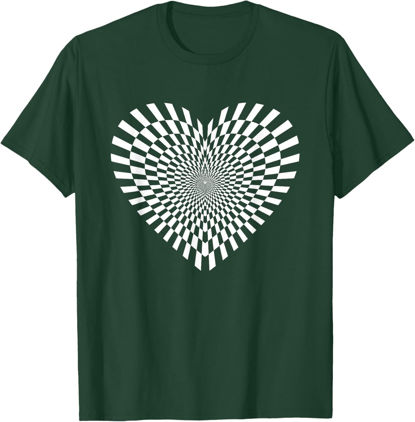 Cool Crazy Retro Valentine Sweet Heart Cute Fun Optical Art T-Shirt - T-Shirt | Forest