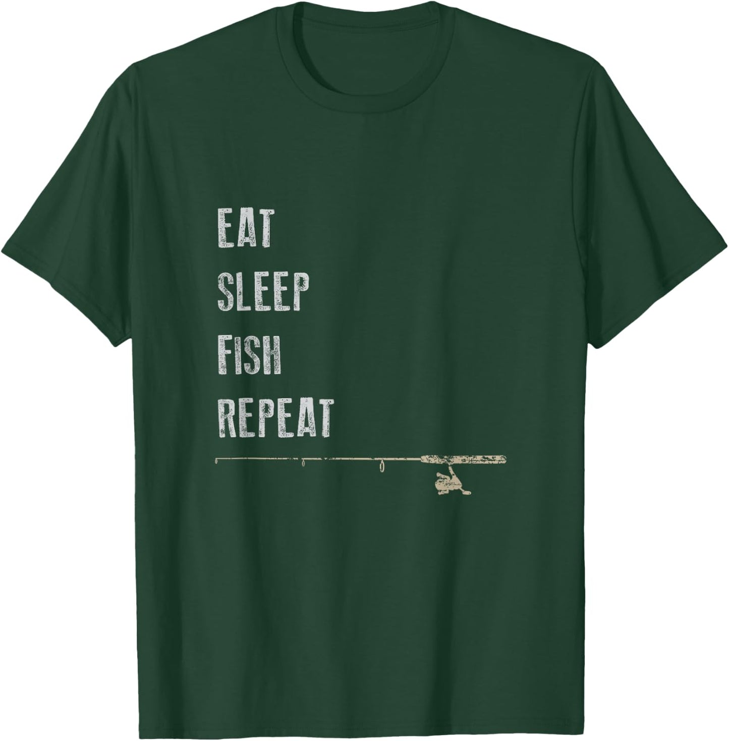 Eat Sleep Fish Repeat Funny Fishing Father's Day Gift T-Shirt - T-Shirt | Forest
