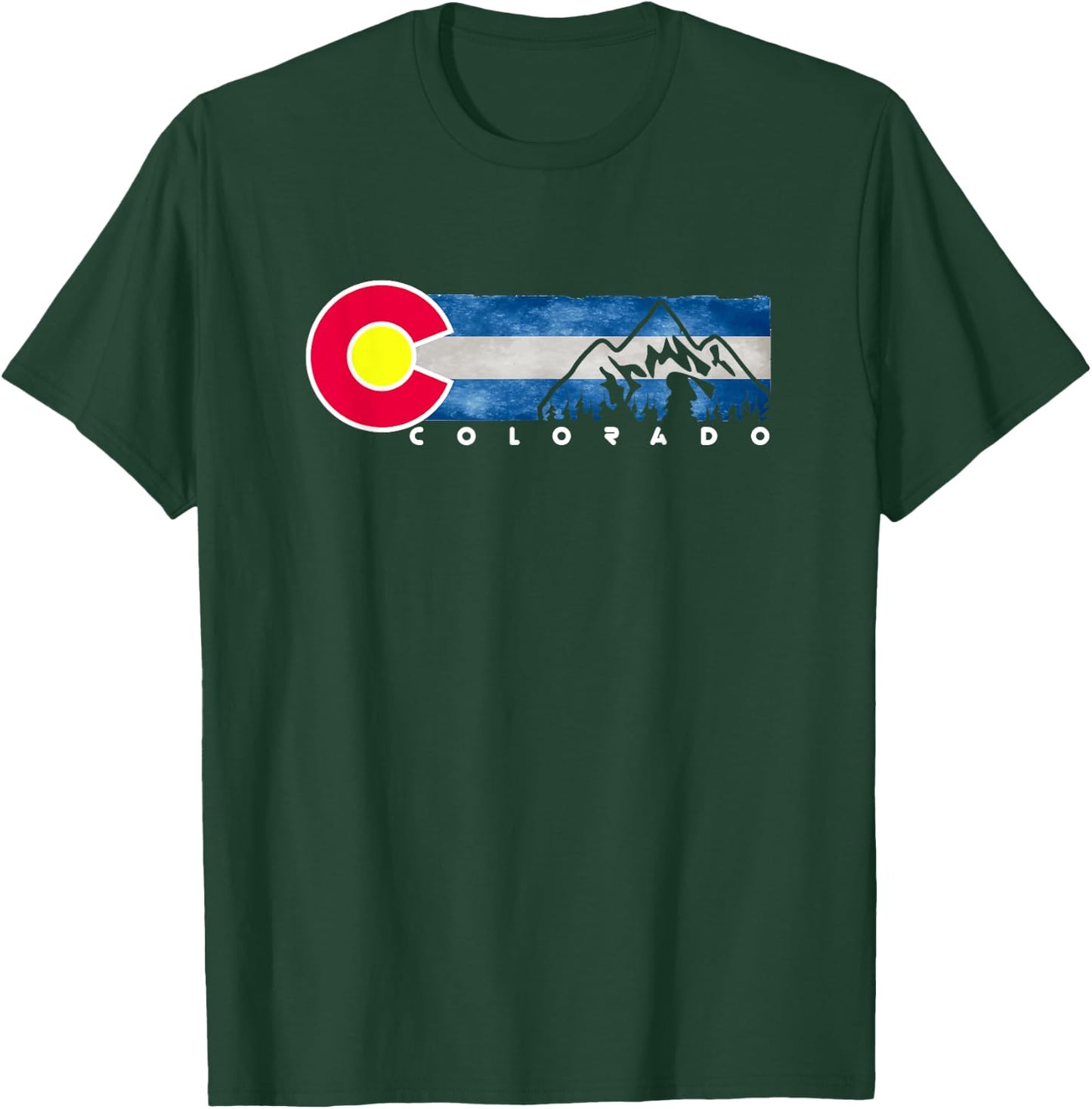 Rocky mountain State of Colorado Flag T-Shirt - T-Shirt | Forest