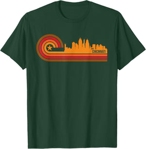 Retro Cincinnati - Cincinnati OH Skyline Shirt T-Shirt - T-Shirt | Forest