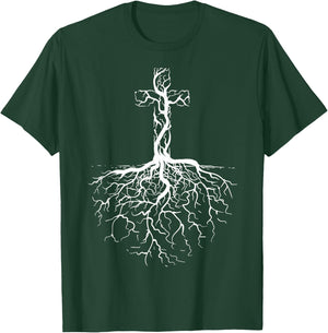 Christian Cross Shirt | Cute Evangelical I Love Jesus Gift T-Shirt - T-Shirt | Forest