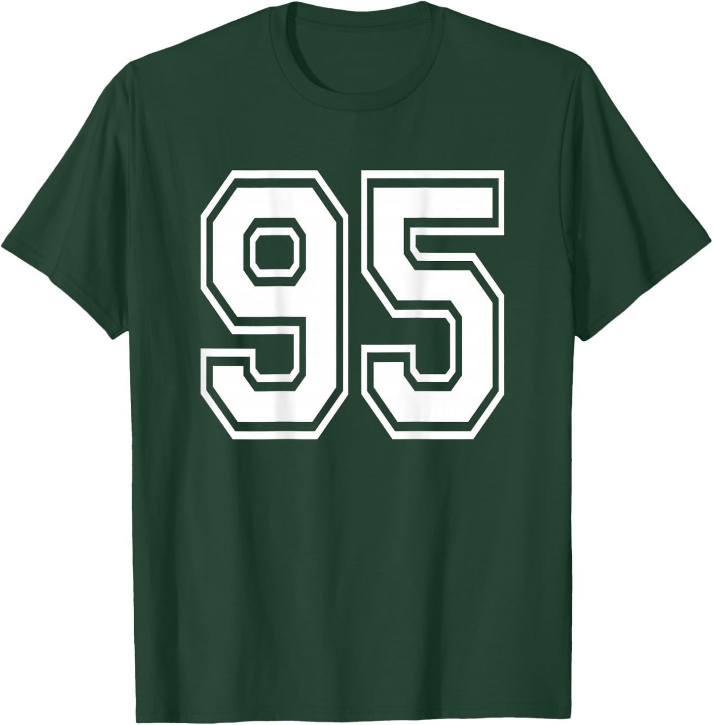 Number 95 Sports Player Number BACK Of Shirt Only T-Shirt - T-Shirt | Forest