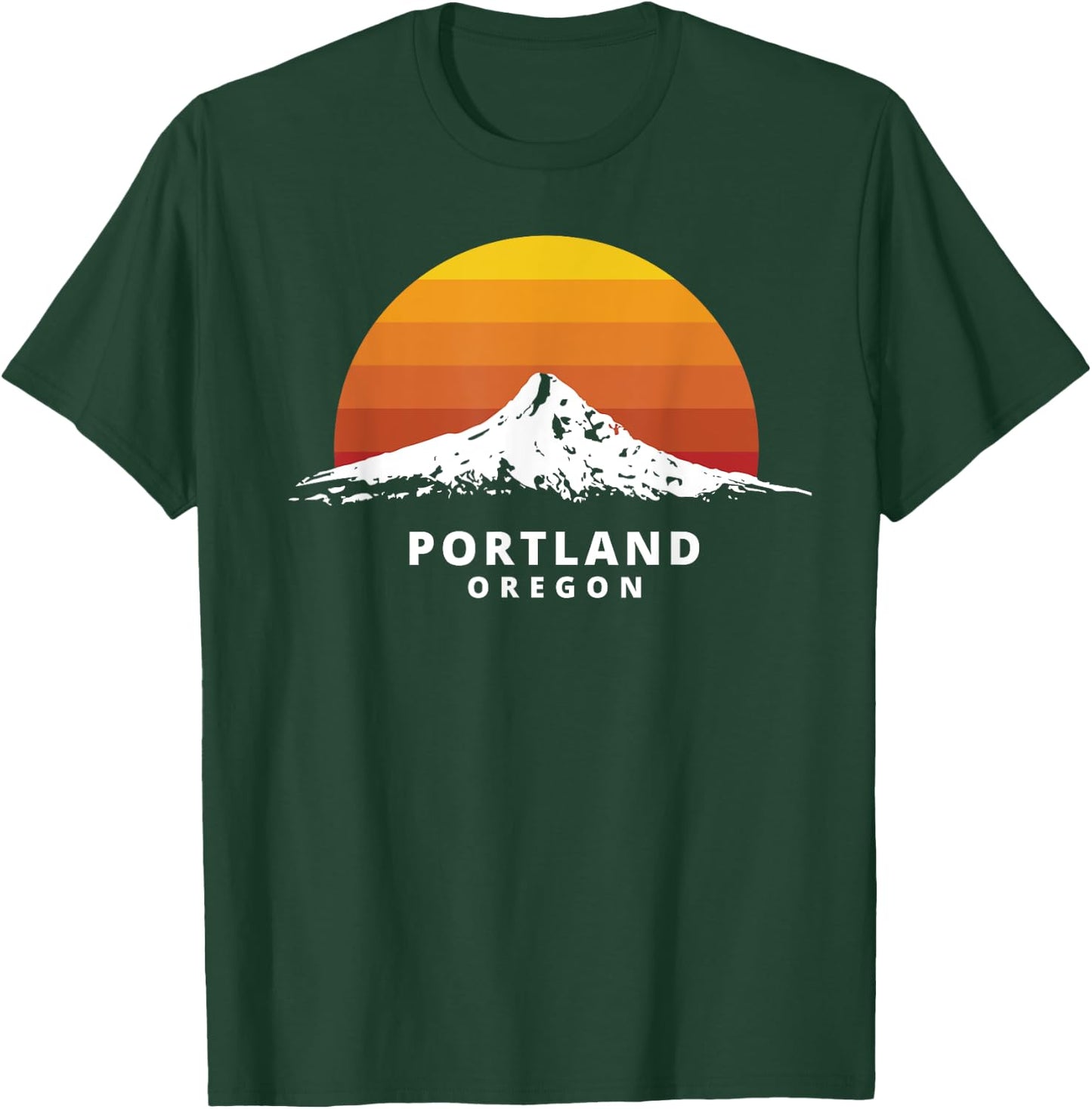 Portland Oregon Mt. Hood Sunset - Clean Variant T-Shirt - T-Shirt | Forest