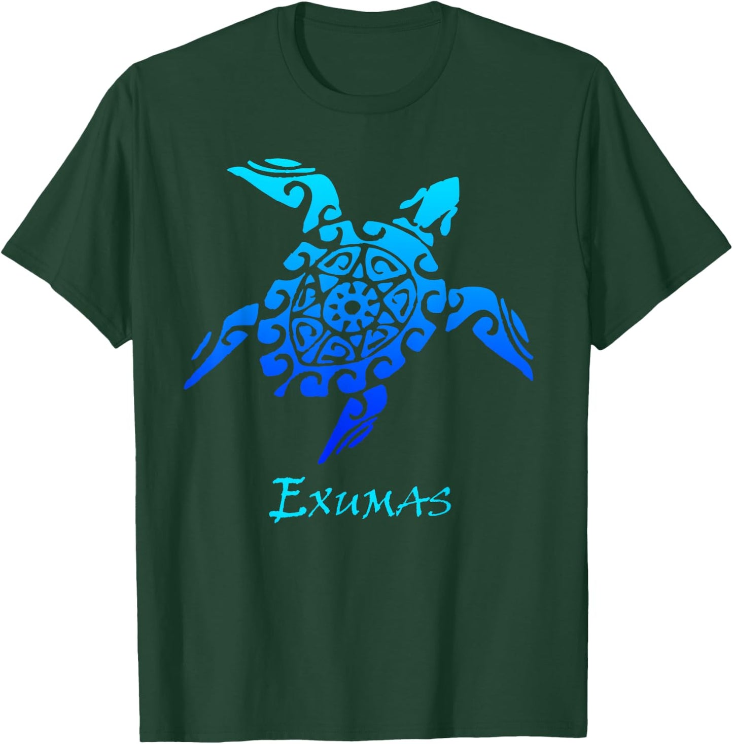 Exuma Bahamas Tribal Sea Turtle Tattoo Style Vacation T-Shirt - T-Shirt | Forest