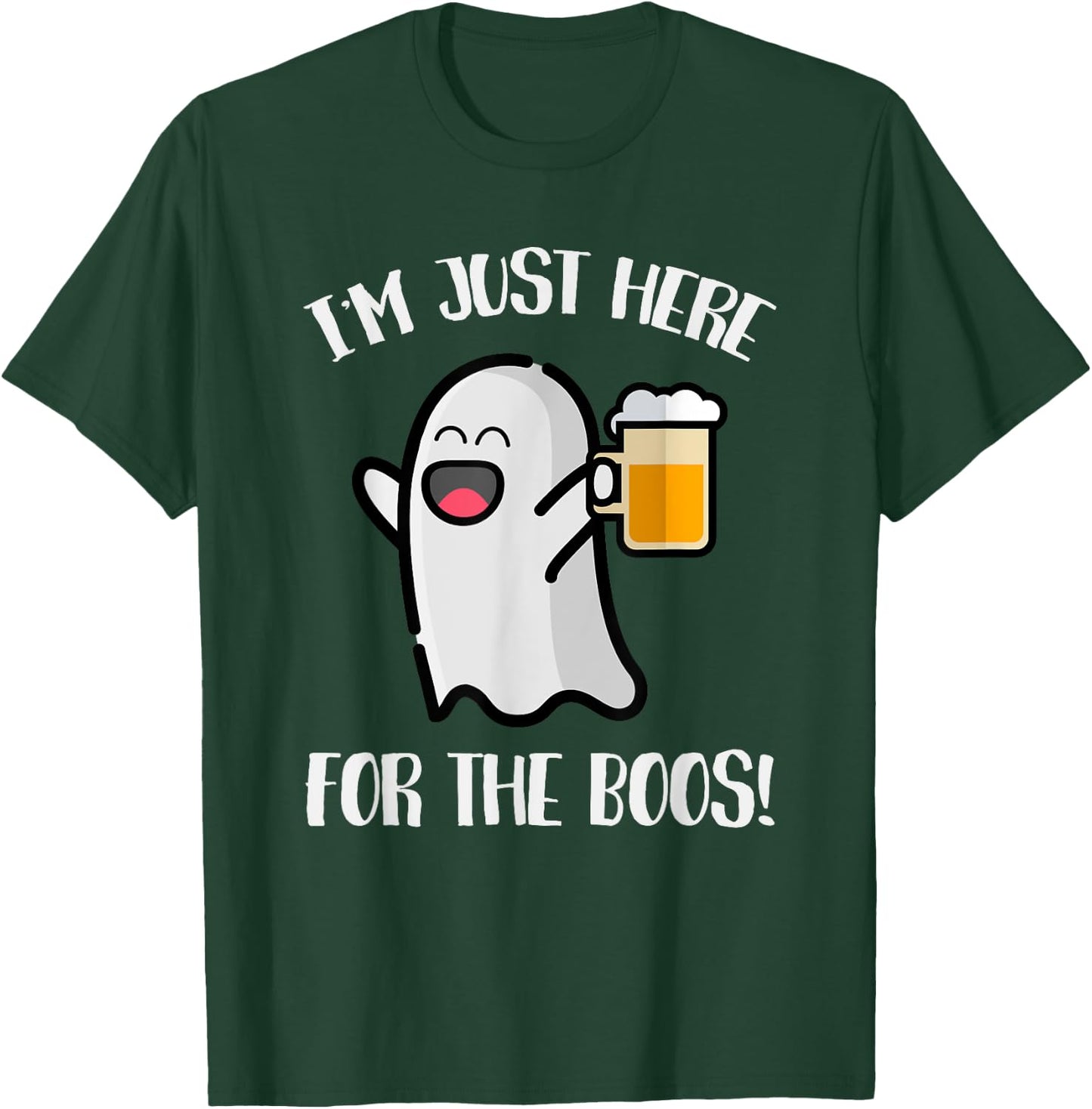 I'm Just Here For The Boos Funny Ghost Halloween T-Shirt - T-Shirt | Forest