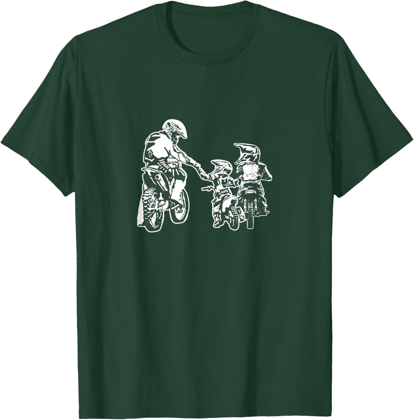 Dad And Sons Dirt Bike Racing Stunt Bike Motor Racing T-Shirt - T-Shirt | Forest