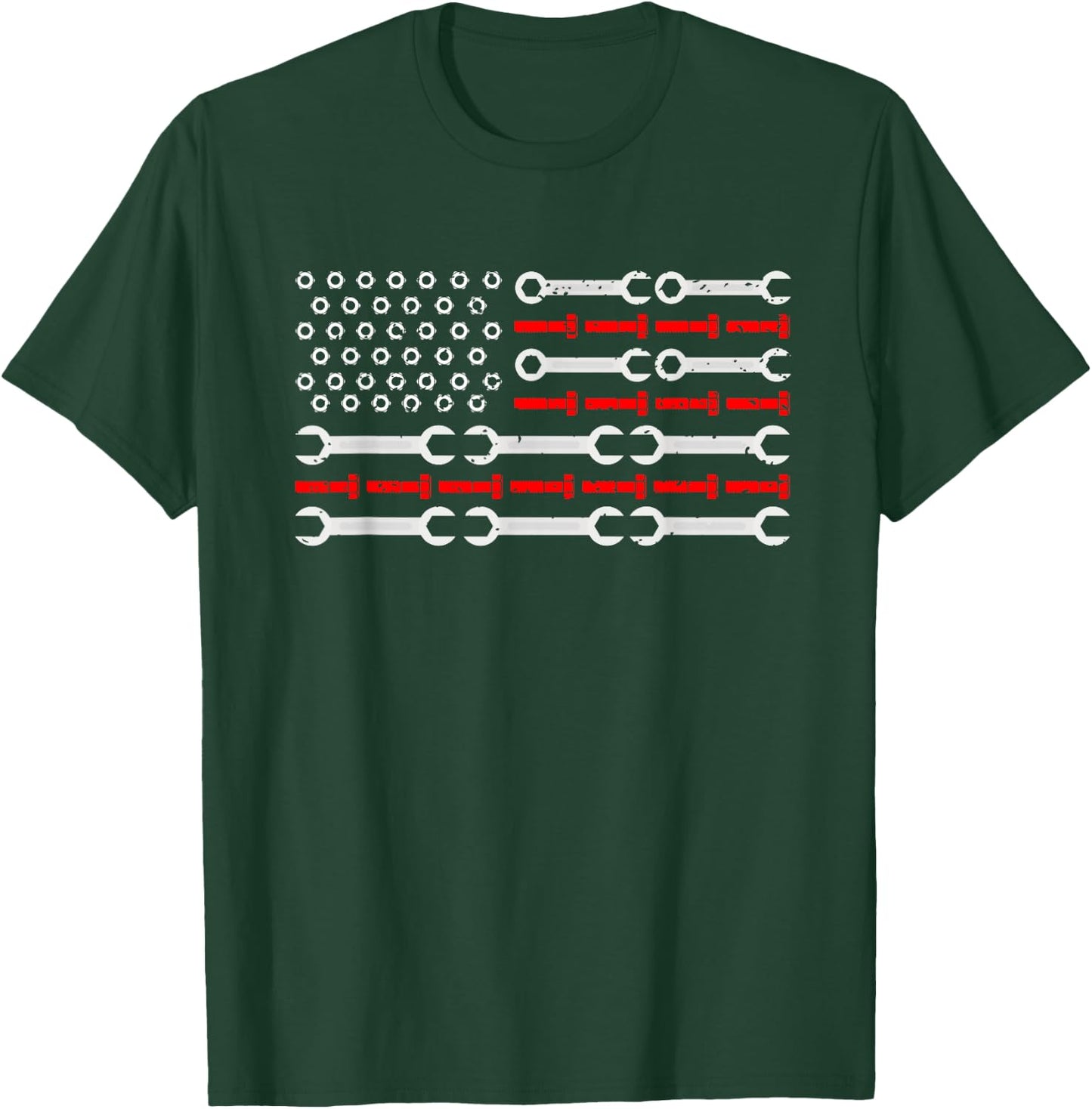 Nuts Bolts And Screwdrivers Auto Mechanic American Flag T-Shirt - T-Shirt | Forest