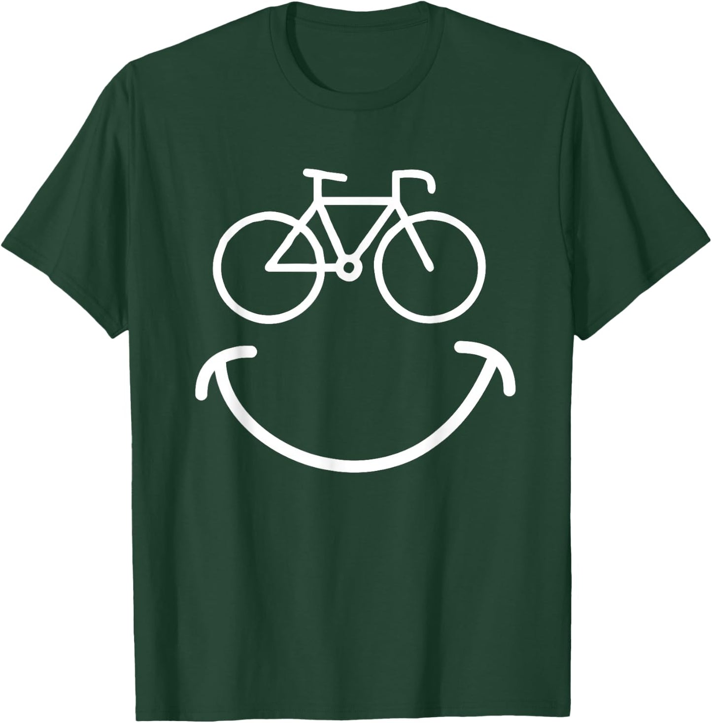 Happy Face Bike - Cycling And Cyclist T-Shirt - T-Shirt | Forest