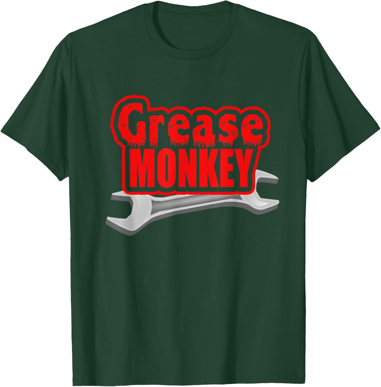 Grease Monkey Wrench Auto Mechanics T Shirt T-Shirt - T-Shirt | Forest